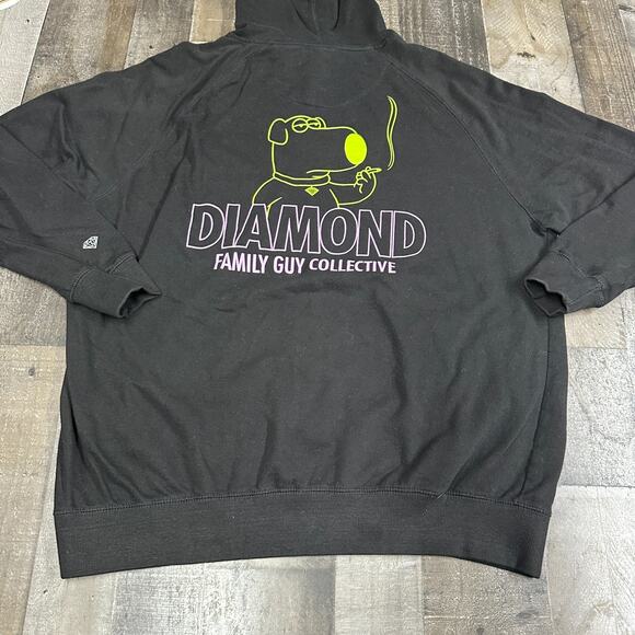 Diamond Supply Co x Family Guy Collective Hoodie Size 2XL Brian Smoking - Picture 7 of 12